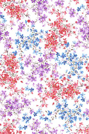 清爽底花卉印花华亿平台图片