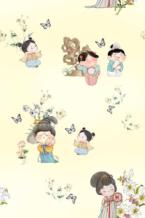 卡通人物印花华亿平台图片