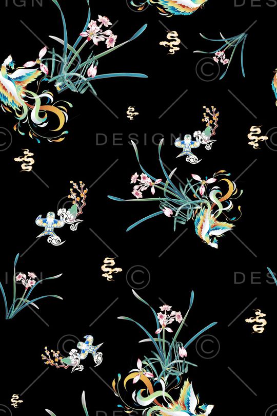 中国风印花华亿平台图片