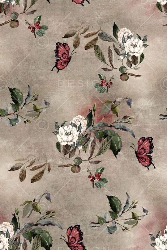 水彩花卉印花华亿平台图片