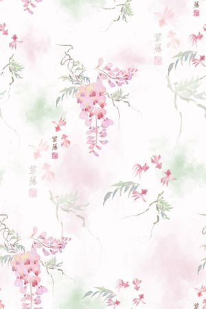 水彩花卉印花华亿平台图片