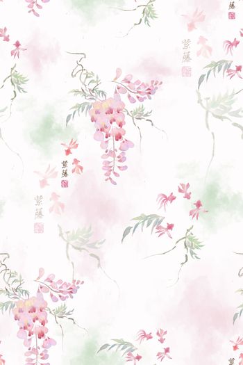 水彩花卉印花华亿平台图片
