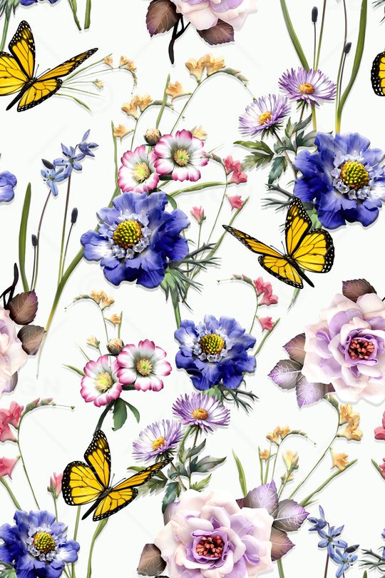 清爽花卉印花华亿平台图片