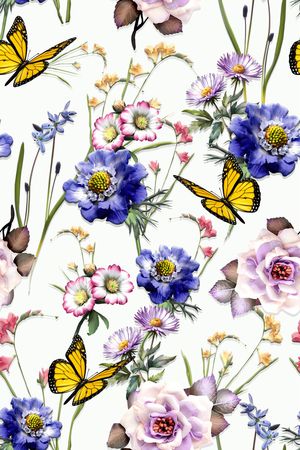 清爽花卉印花华亿平台图片