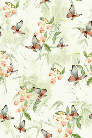 蝴蝶印花华亿平台图片