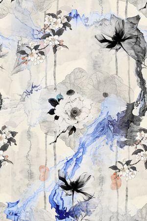 水墨风印花华亿平台图片