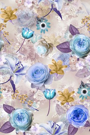 满版散花印花华亿平台图片