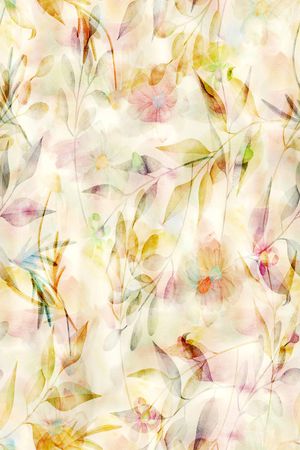 水彩花卉印花华亿平台图片