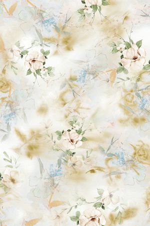 水彩花卉印花华亿平台图片