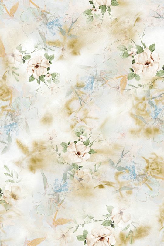 水彩花卉印花华亿平台图片