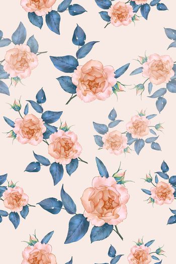 手绘花卉印花华亿平台图片