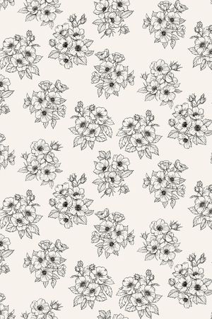 线条花卉印花华亿平台图片