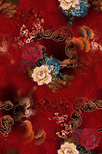 中国风印花华亿平台图片