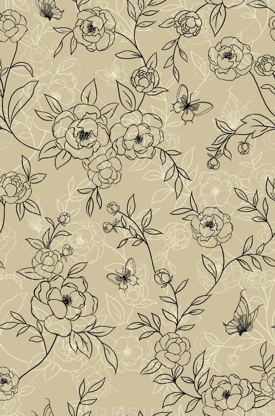 线条花卉印花华亿平台图片