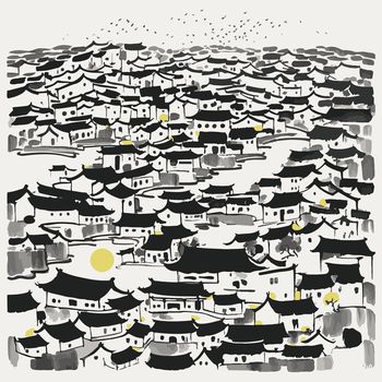 水墨印花华亿平台图片