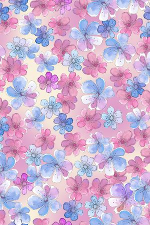 水彩花卉印花华亿平台图片