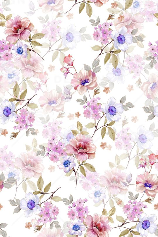 水彩花卉印花华亿平台图片