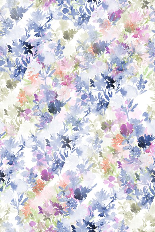 水彩花卉印花华亿平台图片