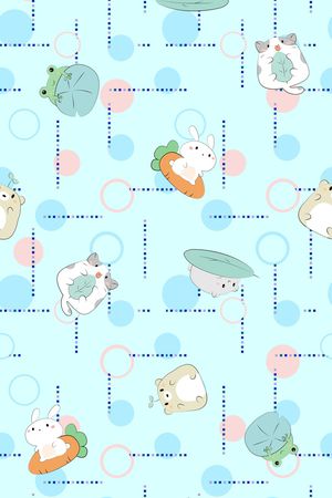 卡通动物印花华亿平台图片