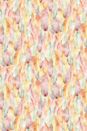 水彩羽毛印花华亿平台图片