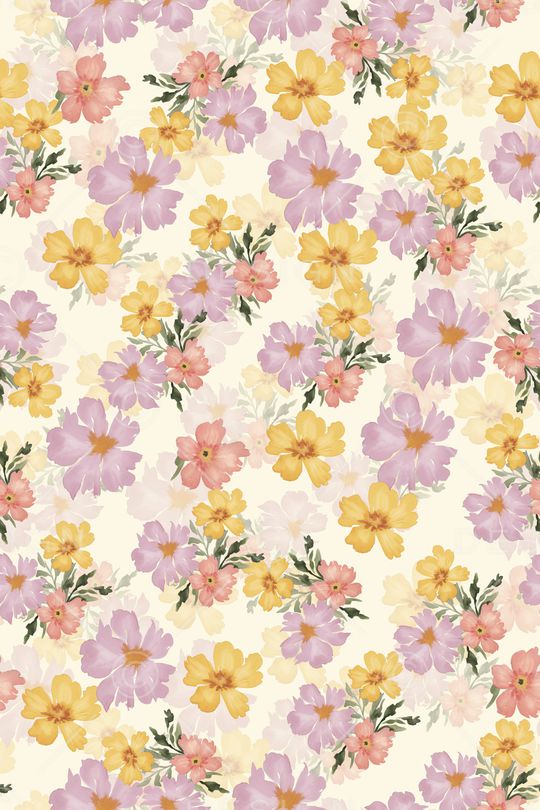 水彩花卉印花华亿平台图片