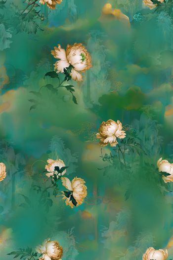 花卉印花华亿平台图片