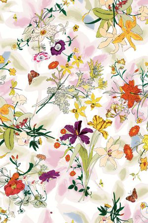 花卉印花华亿平台图片