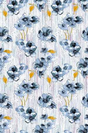 水彩花卉印花华亿平台图片