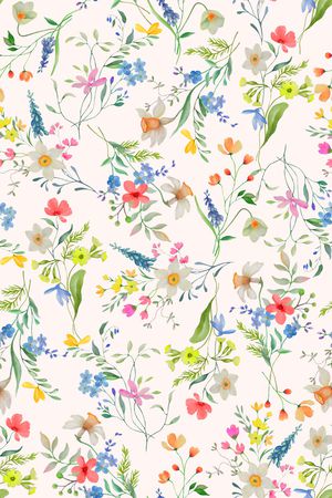 清爽底花卉印花华亿平台图片