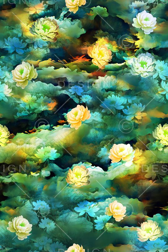 荷花印花华亿平台图片