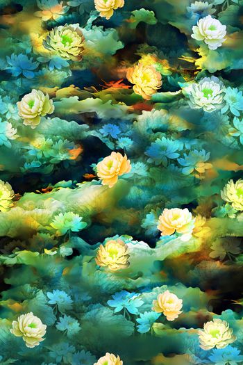 荷花印花华亿平台图片