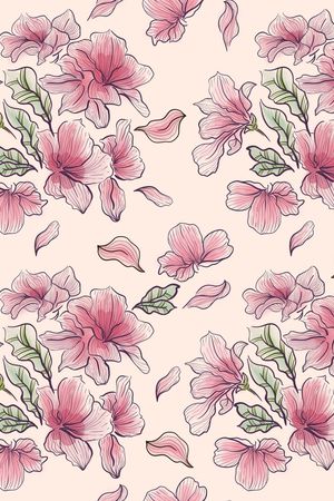 线条花卉印花华亿平台图片