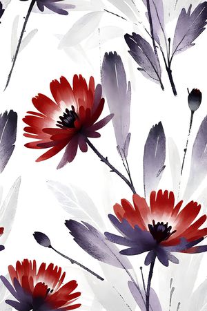 手绘大花印花华亿平台图片