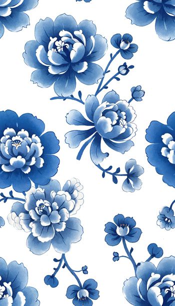 手绘大花印花华亿平台图片