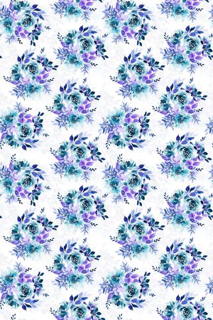 水彩花卉印花华亿平台图片