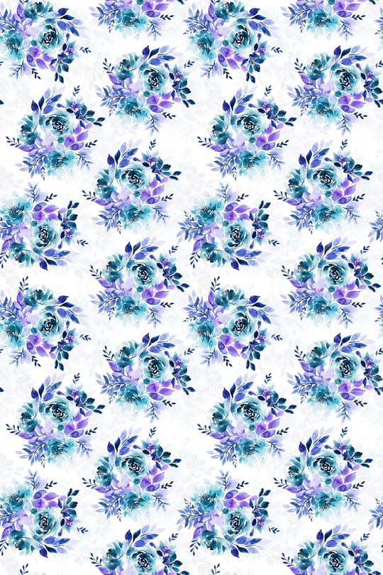 水彩花卉印花华亿平台图片