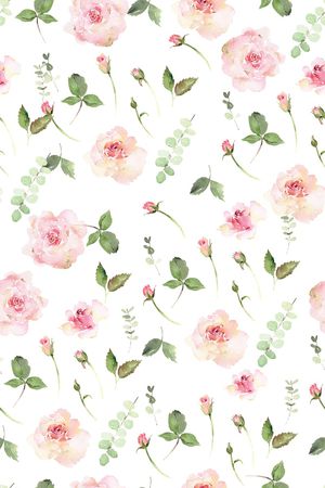 水彩花卉印花华亿平台图片