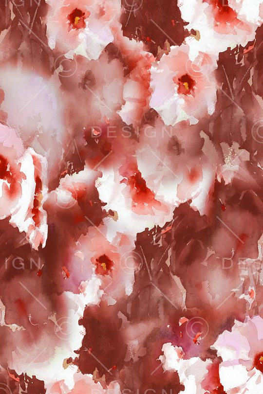 水彩花卉印花华亿平台图片