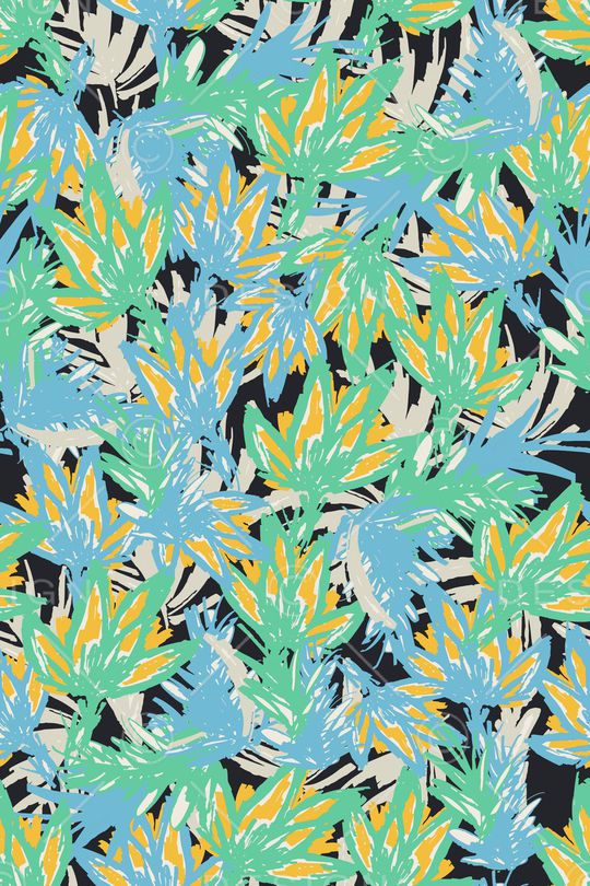 黑底花卉印花华亿平台图片