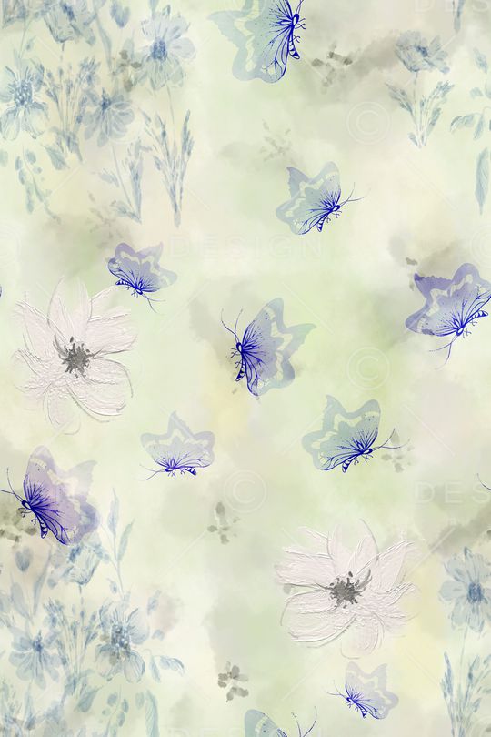 水彩花卉印花华亿平台图片