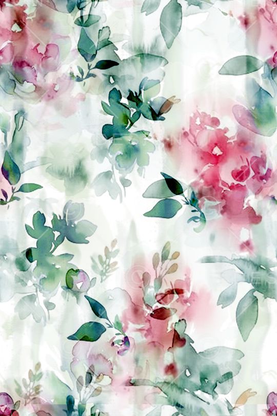 水彩花卉印花华亿平台图片