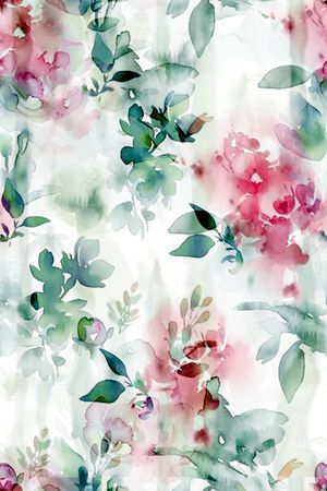 水彩花卉印花华亿平台图片