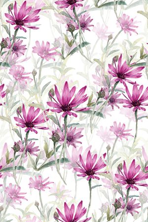 水彩花卉印花华亿平台图片