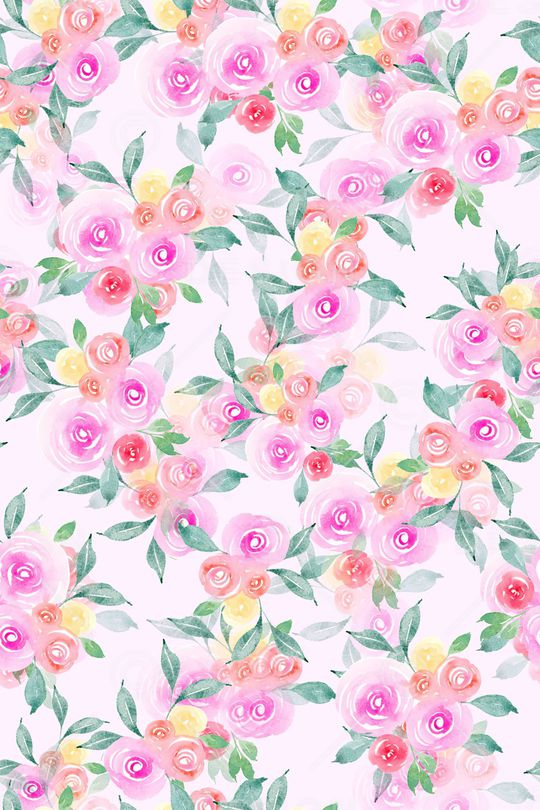 水彩花卉印花华亿平台图片