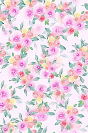 水彩花卉印花华亿平台图片