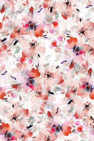 水彩花卉印花华亿平台图片