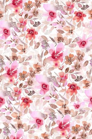 水彩花卉印花华亿平台图片