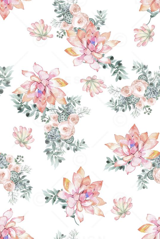 水彩花卉印花华亿平台图片