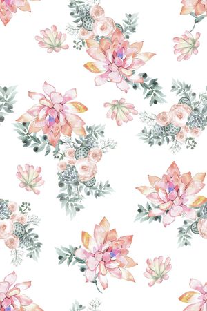 水彩花卉印花华亿平台图片