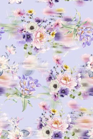 水彩花卉印花华亿平台图片